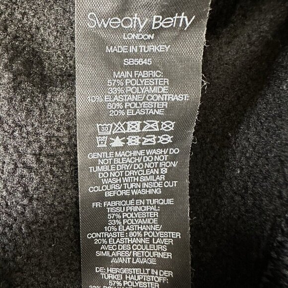 Sweaty Betty Pullover Insulate Thermal Jumper Black Size S Running Pockets Gym - Picture 11 of 11